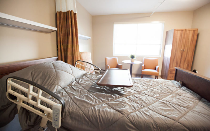 Resident room at Cascadia of Boise, Idaho a skilled nursing and rehabilitation facility