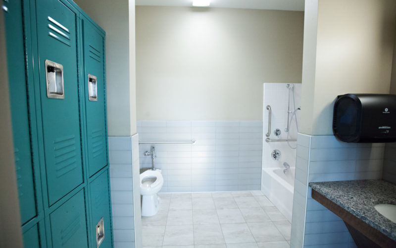 Bathroom in therapy area of Cascadia of Boise, Idaho a skilled nursing and rehabilitation facility