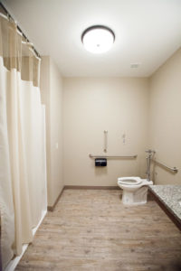 Bathroom in therapy area of Cascadia of Boise, Idaho a skilled nursing and therapy facility