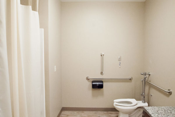 Bathroom in therapy area of Cascadia of Boise, Idaho a skilled nursing and therapy facility